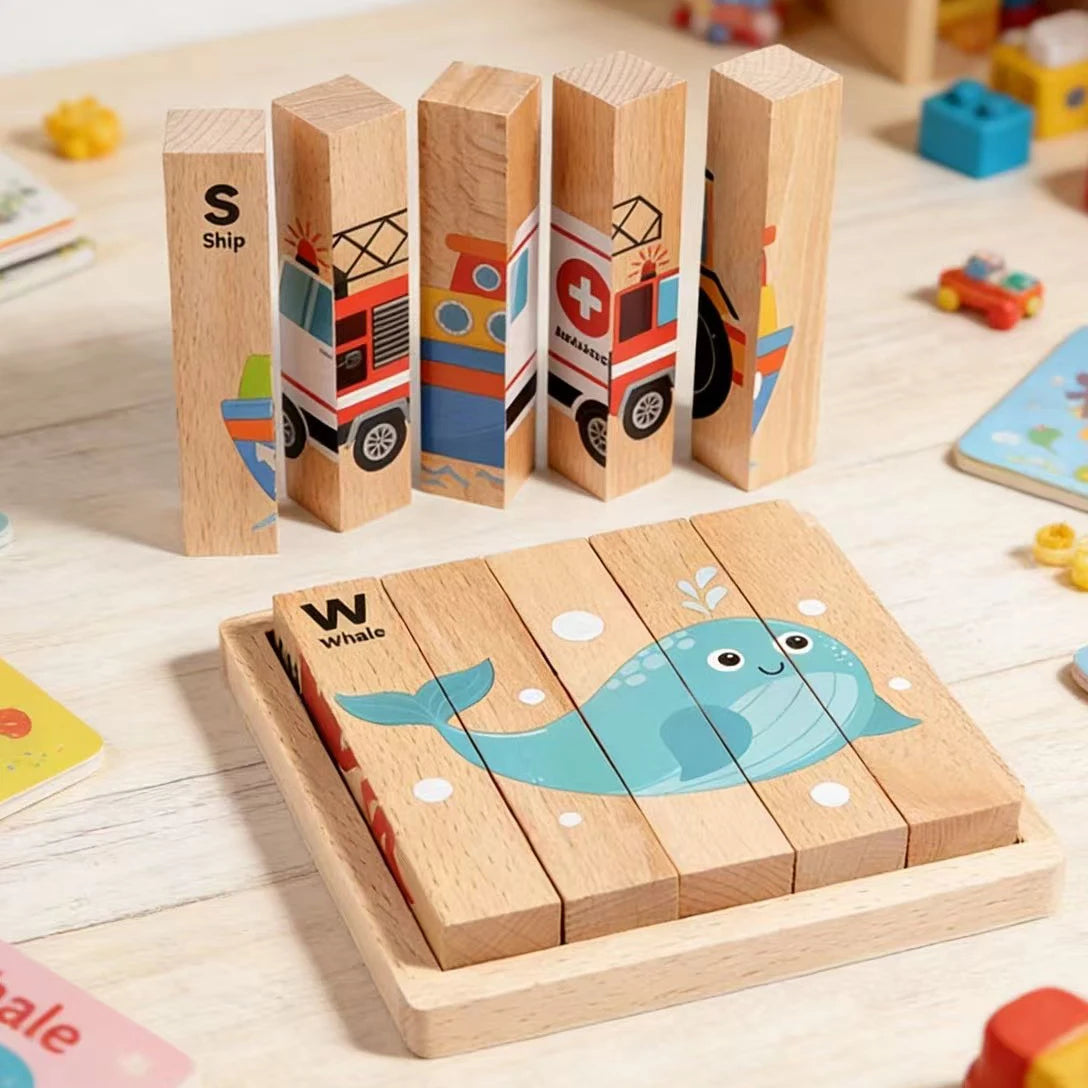 Wooden Puzzle Toy for Kids Jigsaw Forest Animal Dinosaur Traffic Educational Toddler Learning Playtime Birthday Gift Boy Girl