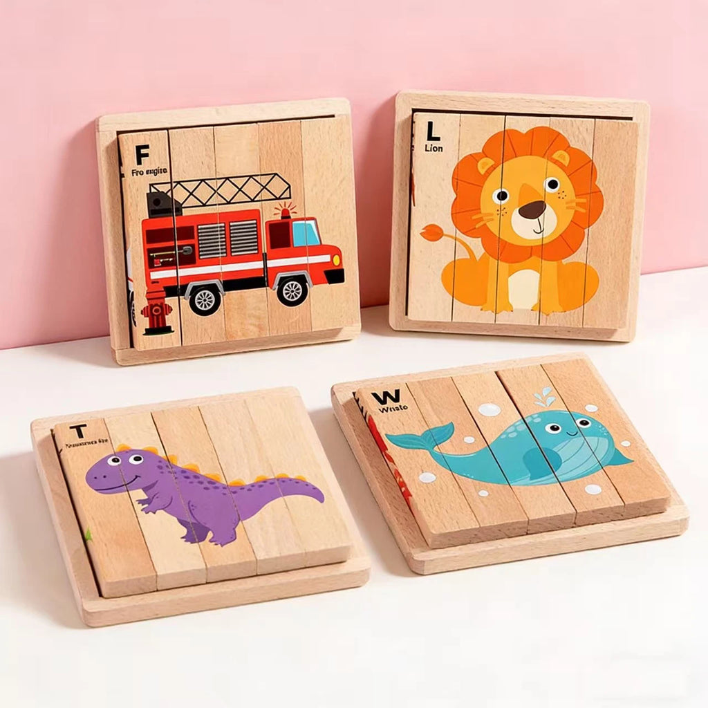 Wooden Puzzle Toy for Kids Jigsaw Forest Animal Dinosaur Traffic Educational Toddler Learning Playtime Birthday Gift Boy Girl