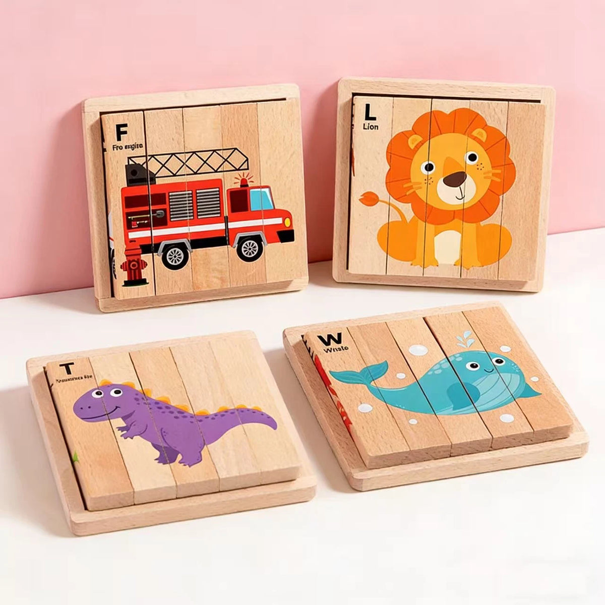 Wooden Puzzle Toy for Kids Jigsaw Forest Animal Dinosaur Traffic Educational Toddler Learning Playtime Birthday Gift Boy Girl